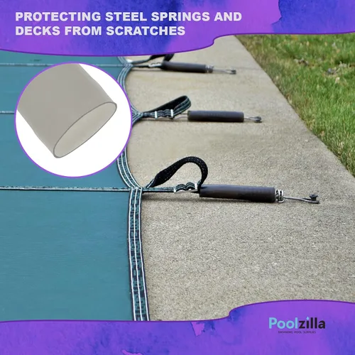 Vista 4 de Poolzilla 1 paquete de fundas para cubierta de seguridad para piscina, hechas de vinilo, protegen los resortes y cubiertas de arañazos
