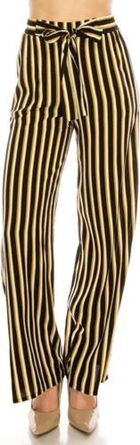 Vista 7 de Pantalones Palazzo para mujer, pantalones culottes sólidos y a rayas