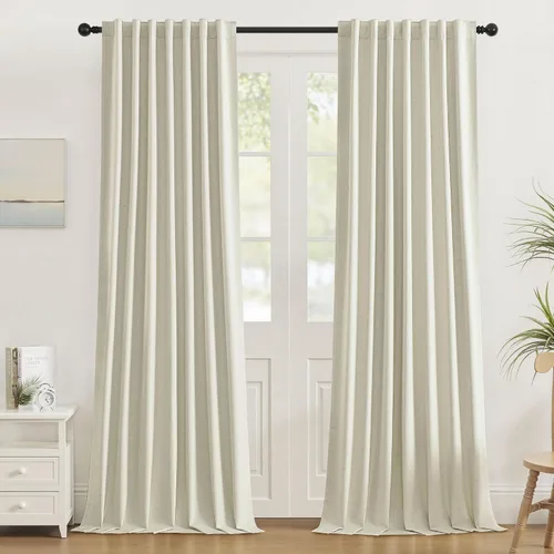 Vista 87 de UHITECH Cortinas opacas de 35 pulgadas de largo para sala de estar, 2 paneles, cortina opaca corta para cocina para ventanas pequeñas, cortinas