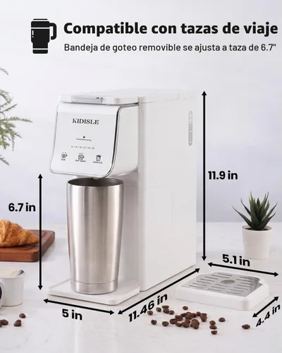 Vista 2 de KIDISLE Cafetera molida y taza K de una sola porción, bebida caliente