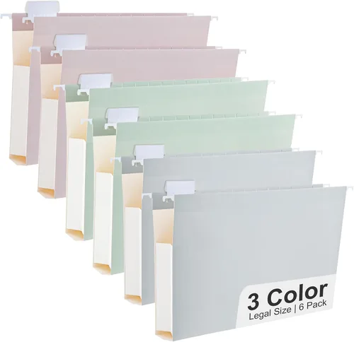 Vista 16 de Y YOMA Tamaño carta, paquete de 6 carpetas colgantes de acordeón con capacidad adicional, carpeta decorativa reforzada, carpeta expandible