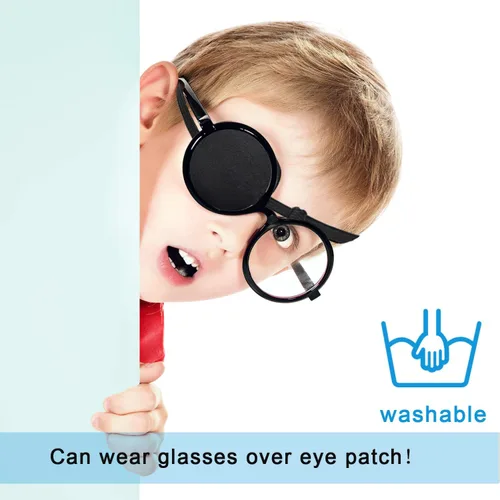 Vista 4 de 2 parches oculares, parches oculares médicos para adultos, parche ocular ajustable 3D, parches oculares suaves para ambliopía u ojo vago, válidos