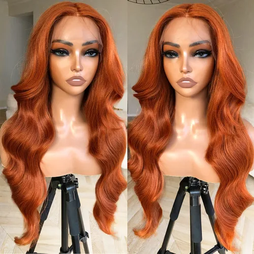 Vista 17 de Peluca de encaje frontal de 14 pulgadas con cuerpo ondulado de encaje HD, pelucas sin pegamento de cabello humano preestilizadas y precortadas Negro
