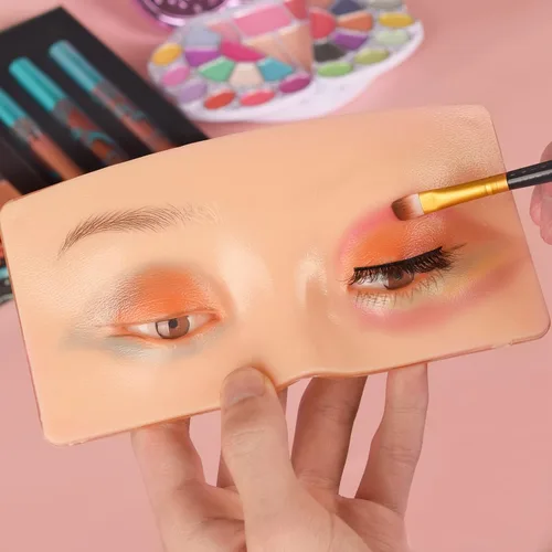 Vista 7 de JimKing - Tabla de maquillaje para practicar maquillaje, para profesionales y principiantes, modelo realista 3D para extensiones de pestañas