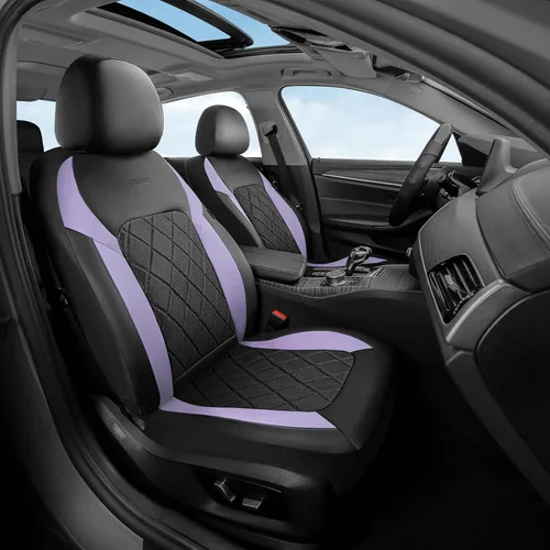 Vista 9 de Coverado Juego completo de fundas de asiento de automóvil, fundas de asiento de 5 asientos, protectores de asiento de malla transpirable, ajuste