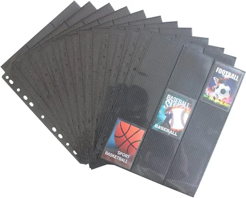Vista 3 de Páginas superiores de 9 bolsillos de doble cara para tarjetas, 900 bolsillos de carga lateral para tarjetas, hojas protectoras de tarjetas