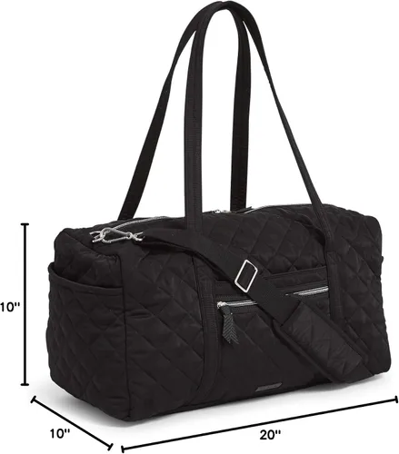 Vista 8 de Vera Bradley Bolsa de viaje mediana de sarga Performance para mujer, Negro, talla única