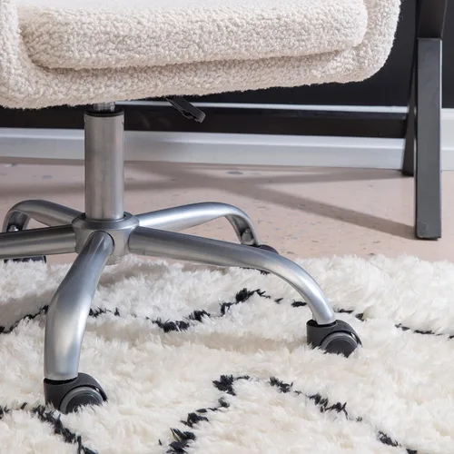 Vista 5 de Linon Home Decor Products Linon Brooklyn Sherpa - Silla de oficina, color marfil