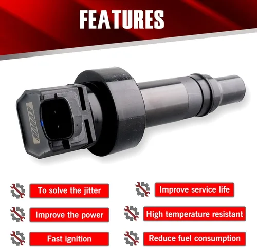 Vista 3 de Juego de 4 bobinas de encendido turboalimentadas UF707 27301-2B110 compatibles con Hyundai Kia Forte Veloster Koup 1.6L L4 - Reemplaza B284 C936