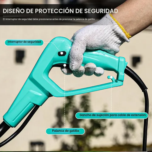 Vista 6 de IncwBo Motocultor Eléctrico para Jardín con Ancho de Labranza de 12 Pulgadas, Cultivador Eléctrico de 8 Pulgadas de Profundidad, 10.5 Amperios