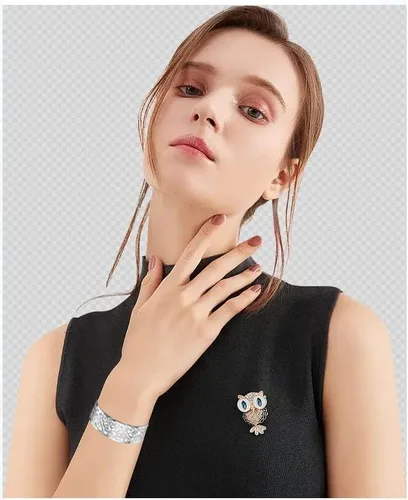 Vista 7 de KACON Pulsera de plata de ley 925, brazalete abierto simple de moda para mujeres y niñas