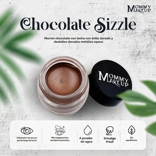 Vista 3 de Delineador de ojos de gel impermeable Stay Put Chocolate Sizzle Brown con Chocolate Sizzle - Chocolate con leche marrón con brillo dorado y manchas