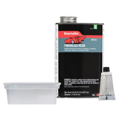 Vista 7 de 3M Bondo Fiberglass Resin, 0.9 Pint Each, 3 Pack 2 Stage 2 Repair Kit, 0.9 Pint Each, 3 sets, Model 401