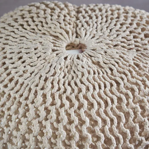 Vista 7 de Christopher Knight Home Ansel Puf de algodón de punto, color beige