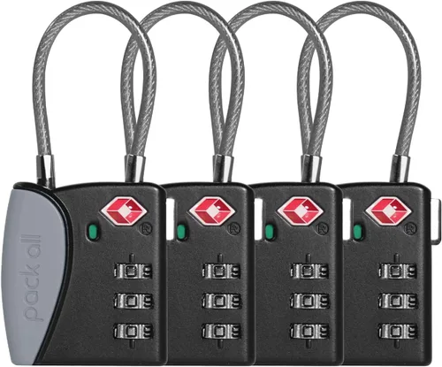 Vista 17 de pack all Cerraduras de equipaje de viaje aprobadas por la TSA, código de 3 Manzana Verde (Apple Green)