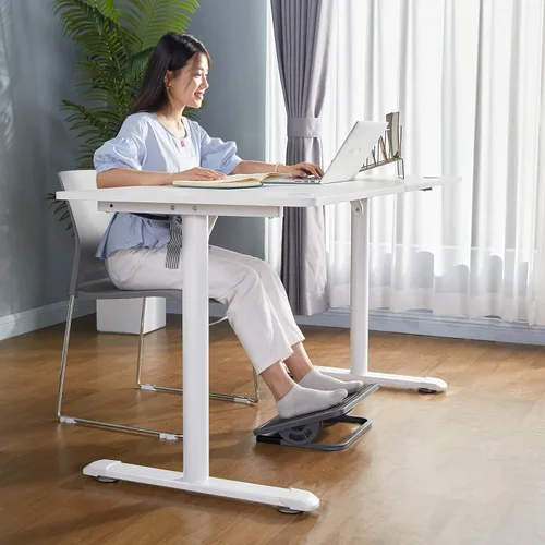 Vista 8 de EUREKA ERGONOMIC Reposapiés ajustable con inclinación, reposapiés para debajo del escritorio en el trabajo con superficie de masaje, reposapiés