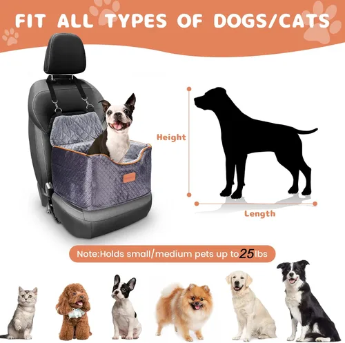 Vista 5 de AlfaTok Asiento elevador de espuma viscoelástica para perro con funda extraíble lavable, asiento elevado de automóvil para mascotas, asientos
