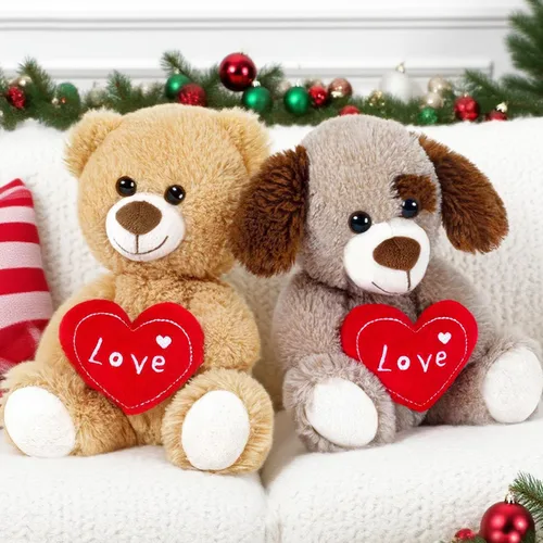 Vista 4 de Regalos para el día de la madre, oso pequeño y pequeño, animales de peluche lindos con texto en inglés "I Love You", juguete de peluche suave