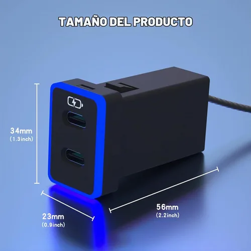 Vista 4 de Cargador de coche para Toyota USB C Dual Port Pd Tipo C Carga Azul/rojo (1.3 x 0.9 pulgadas)