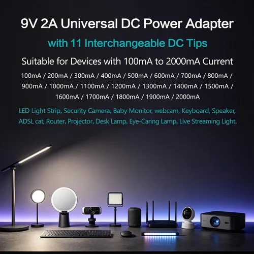 Vista 2 de Adaptador de CA de alimentación 9V 2A para router/juguetes/altavoz