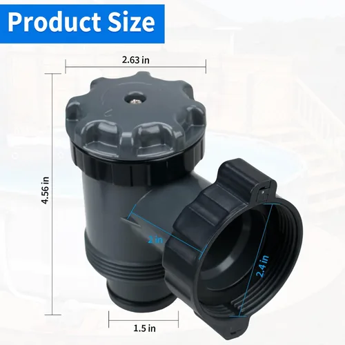 Vista 2 de Válvula de émbolo para piscinas Intex, conexión de válvula de émbolo, manguera de bomba de piscina de 38 compatibles, válvula de émbolo y salida