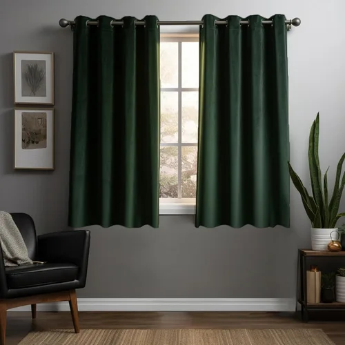 Vista 22 de Juego de 2 paneles de cortinas de terciopelo negro, cortinas súper suaves con ojales para decoración de sala de estar y dormitorio, reducción