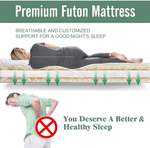 Vista 2 de NeuType Colchón futón para dormir en el suelo para adultos y niños, adecuado para campamento, viajes por carretera, habitación de invitados, colchón