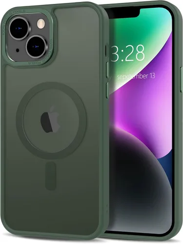 Vista 121 de Anuck - Funda magnética para iPhone 11 compatible con MagSafe, carcasa trasera mate translúcida dura, borde de TPU, delgada, resistente a impactos
