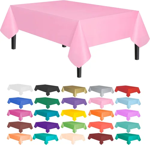 Vista 29 de allgala Juego de 12 manteles de plástico premium para mesa, desechables - 54 x 108 pulgadas - Impermeable, resistente a manchas, fácil de limpiar