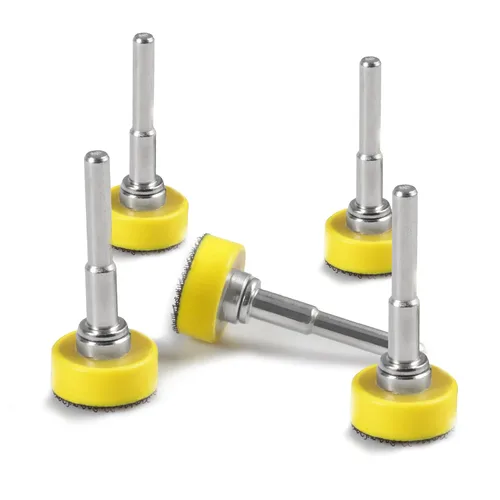 Vista 7 de Kit de 3 discos de lijado de gancho y bucle, accesorios de taladro de 1 pulgada, almohadillas de respaldo de gancho y bucle con adaptador de taladro