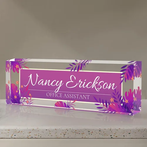 Vista 30 de Placa de identificación para escritorio, placa de nombre de escritorio personalizada, accesorios de escritorio de oficina acrílicos, regalos A
