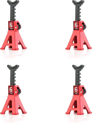 Vista 11 de 1/24 RC Toy Jack Stands 1/18 Simulación 6 Ton Metal Ajustable Mini Jack Soporte para 1:18 1:24 Escala Crawler Car Axial SCX24 Kyosho Tamiya HSP Negro