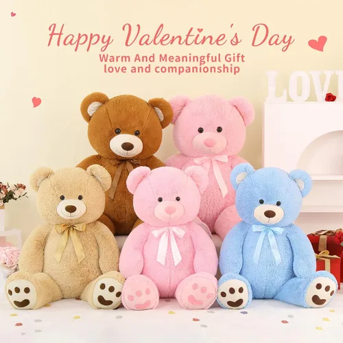 Vista 3 de MorisMos Oso de peluche gigante de 47 pulgadas Animal de peluche de 4 pies, Oso de peluche grande para baby shower, Regalos de oso de peluche