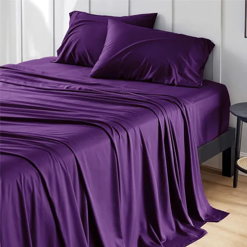 Vista 28 de Bedsure PureWoven 100% rayón derivado de bambú, sábanas de cama individual, 3 piezas