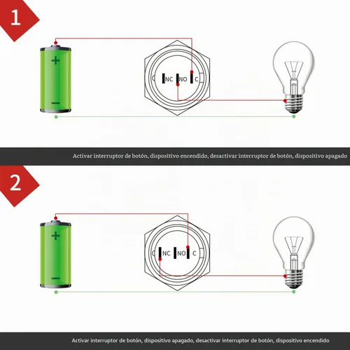 Vista 4 de APIELE - Interruptor de botón con pestillo de 0.748 in, impermeable, acero inoxidable, parte superior plana de 12 V, 24 V, 36 CC 110 V, 250 V, CA