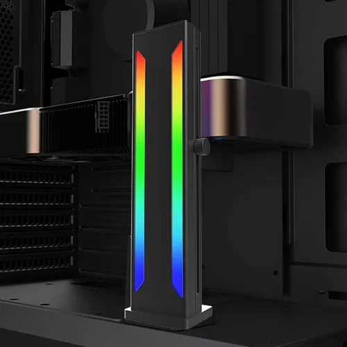 Vista 7 de Soporte de GPU, soporte para tarjeta gráfica, soporte de GPU de 5 V, 3 pines, ARGB, soporte de funda para tarjeta de video, con base magnética