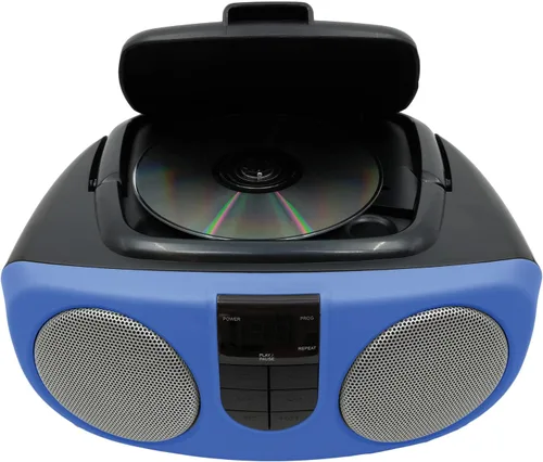 Vista 5 de Proscan PRCD243M-BLUE - Caja portátil de CD Boom de 2.4 vatios RMS con radio AM/FM (azul)