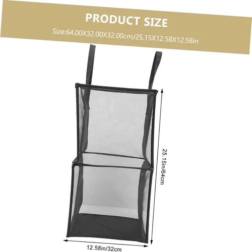 Vista 6 de Beaupretty Cesta plegable de malla para ropa sucia, diseño de mango resistente para el hogar al aire libre