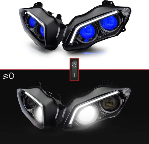 Vista 4 de Faro delantero KT R1 2007-2008, ojo de demonio azul