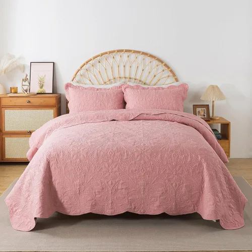 Vista 14 de HoneiLife Juego de ropa de cama tamaño Queen, juego de edredón de microfibra para cama Queen, colchas ligeras de 3 piezas, edredones reversibles