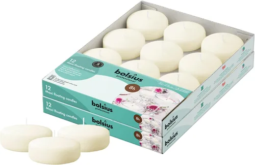 Vista 10 de BOLSIUS Velas flotantes sin perfume, marfil cremoso puro, juego de 20 unidades, sin humo, calidad europea, imbuye un ambiente impresionante