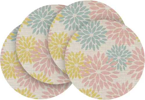 Vista 42 de Artoid Mode - Juego de 4 manteles individuales de vinilo con diseño floral, resistentes al calor, lavables, antideslizantes, de PVC, para decoración