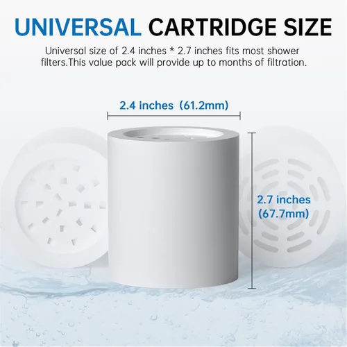 Vista 4 de G-Promise Paquete de 3 cartuchos de repuesto de filtro de ducha de 16 etapas para agua dura, universalmente compatible con cualquier diseño similar