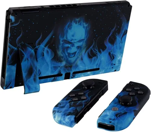 Vista 7 de eXtremeRate - Placa trasera para Nintendo Switch Console NS Joycon con carcasa de mando de mano con botones de juego completo carcasa de repuesto