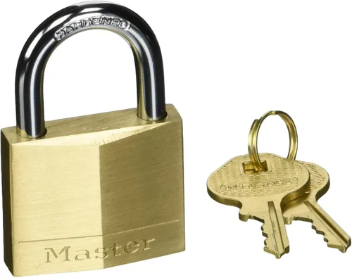 Vista 10 de Master Lock 140T Candado de latón sólido con llave, paquete de 2