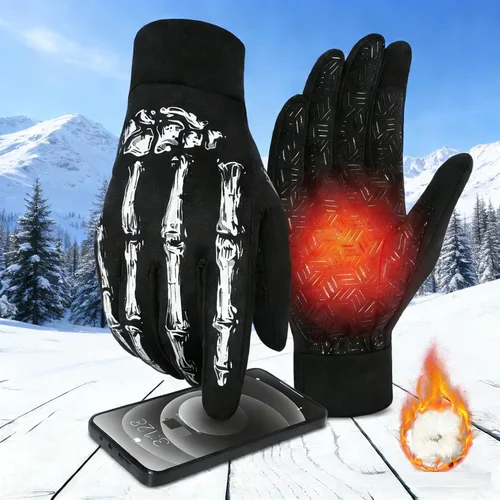 Vista 11 de Generic Guantes de invierno de lana para clima frío, impermeables, pantalla táctil, ciclismo, unisex, para adultos, rosa, ambidiestro, sin botones