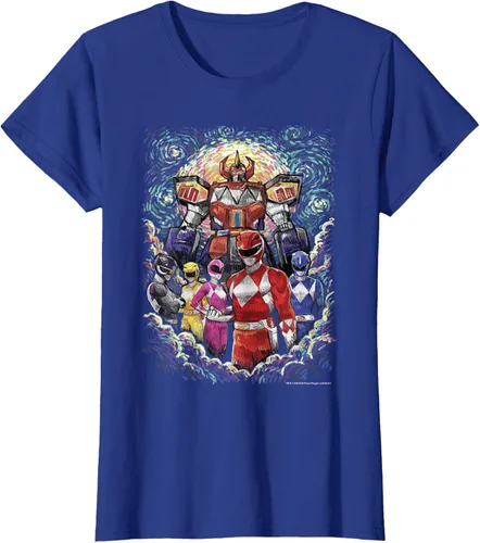 Vista 3 de Power Rangers Mighty Morphin' Megazord Starry Night Poster Camiseta
