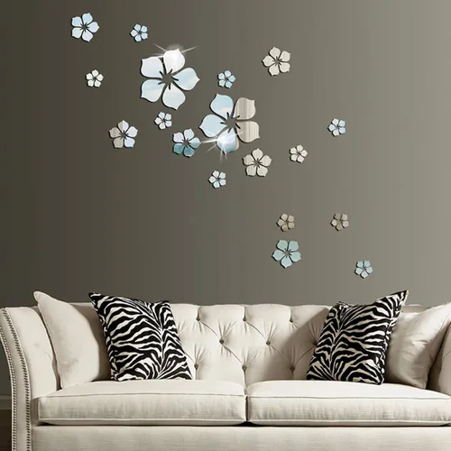 Vista 11 de 24 unidades de calcomanías de espejo circular de acrílico para pared, adhesivos DIY, decoración de arte moderno para mural, para sala, dormitorio 24