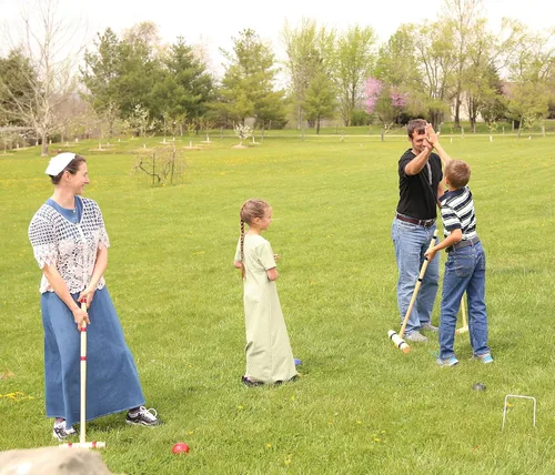 Vista 7 de Juego de Croquet Deluxe - 6 jugadores - con soporte de madera (asas de 32 pulgadas)