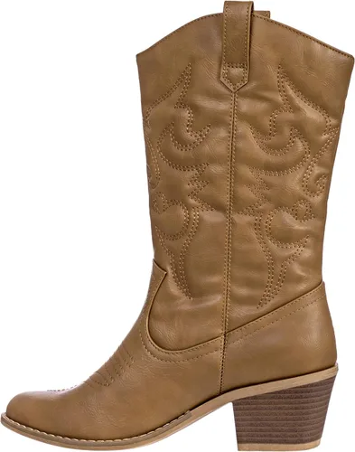 Vista 4 de Charles Albert - Botas estilo vaquero para mujer, botas con detalles bordados